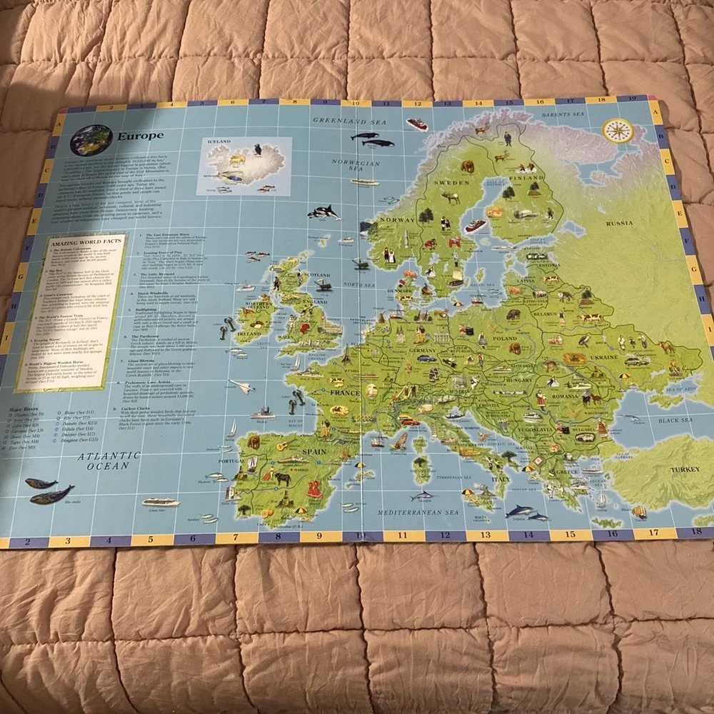 Vtg Y2K 2000 My Big Book of Our Amazing World Board Book Educational Geography